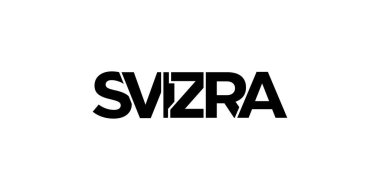 Baskı ve ağ için İsviçre amblemi. Tasarım, modern yazı tipinde cesur tipografiye sahip geometrik stil, vektör illüstrasyonuna sahiptir. Beyaz arkaplanda izole edilmiş grafiksel slogan harfleri.