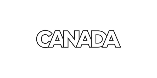 カナダ印刷とウェブのエンブレム デザインは幾何学的なスタイル 現代のフォントで大胆なタイポグラフィを用いたベクターイラストを特徴としています 白い背景に隔離されたグラフィックスローガン — ストックベクタ