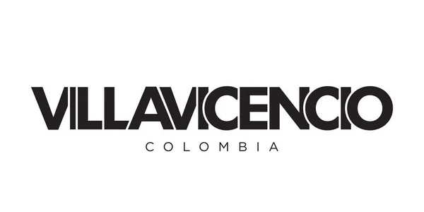 Villavicencio Nello Stemma Colombiano Stampa Web Design Presenta Uno Stile — Vettoriale Stock