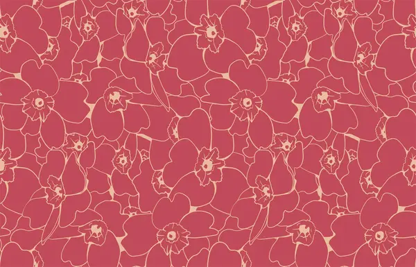 Floral Pattern Seamless Background Foliage Flower Wallpaper Design Nature Vector — Vetor de Stock
