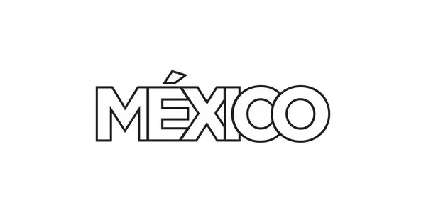 México Emblema Para Impressão Web Design Apresenta Estilo Geométrico Ilustração — Vetor de Stock