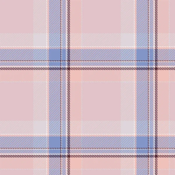 Plaid Seamless Pattern Pink Check Fabric Texture Vector Textile Print — Stock Vector