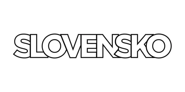 Slovakiska Emblem För Tryck Och Webb Design Har Geometrisk Stil — Stock vektor