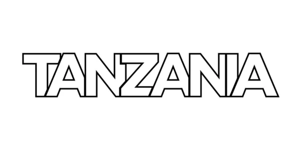 Tansania Emblem Für Print Und Web Design Mit Geometrischem Stil — Stockvektor