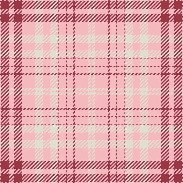 ピンクのチェック柄を演奏 シームレスな生地の質感 タータン織物 Print — ストックベクタ