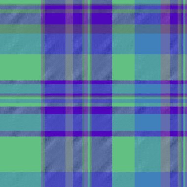 Yeşil ve menekşe renkli ekose kumaş desenli kusursuz kumaş dokusunun arka plan vektör kontrolü.