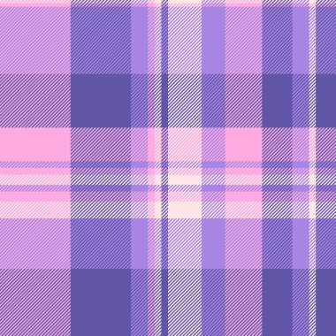 İndigo ve menekşe rengi ekose bir tartan vektör desenli kontrol dokusunun kumaş arka plan tekstili.