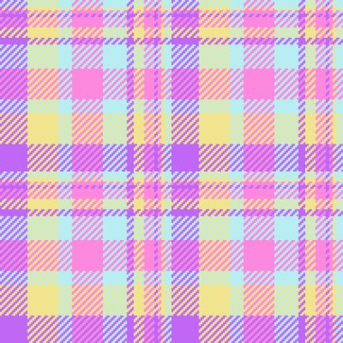 Açık ve pembe renklerde ekose kumaşlı tekstil vektörünün desen dokusunu kontrol et.