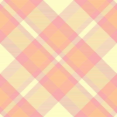 Ekose desenli arkaplan tekstil kontrolü ışık ve turuncu renklerde renksiz vektör tartan dokusu ile.