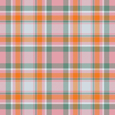 Ekose kumaşın tekstil vektör kontrolü ışık ve pastel renklerde desensiz tartan deseni ile.