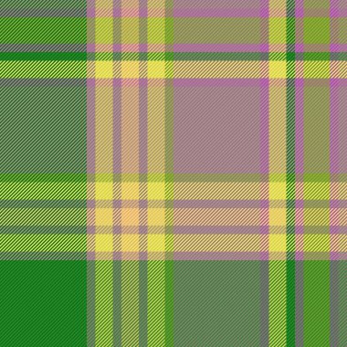 Pastel ve yeşil renklerde tartan kontrol arkaplanı olan desen vektör tekstilinin kumaş dokusu kusursuz..