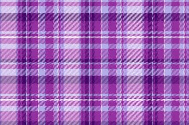 Kalıp vektör kontrolünün kusursuz kumaş arkaplanı. Ekose desenli, açık renkli ve mor renkli kumaşla..