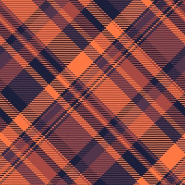 Seamless pattern vector of fabric texture background with a plaid check tartan textile in red and dark colors. clipart