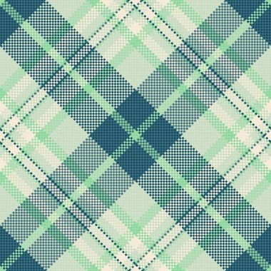 Ekose tekstil desenli, açık renkli ve cyan renkli kumaş dikişsiz vektörün tartan denetim deseni.
