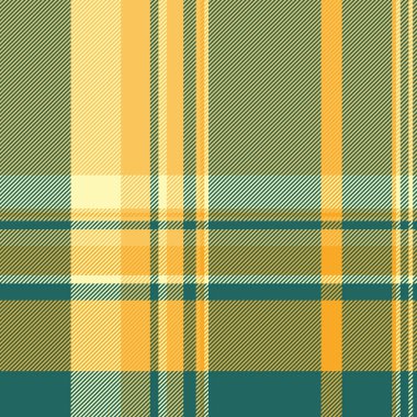 Kehribar ve deniz mavisi renklerinde desenli desenli desenli kumaş dokusu vektörü olan arka plan tekstil kontrolünün pürüzsüz kumaşı.