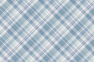 Ekose vektör desenli tekstil kumaşı. Pastel ve beyaz renklerde renksiz bir arka plan tartanı..