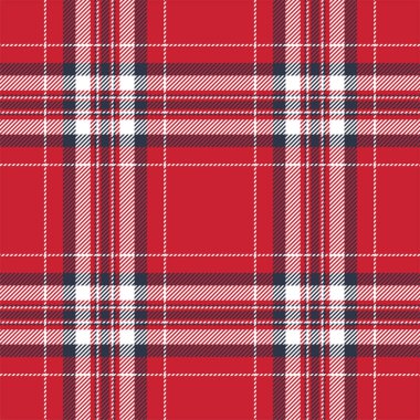 Kırmızılı ekose desenli. Kumaş dokusunu kontrol et. Vektör tekstil baskı tasarımı.