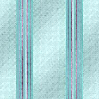 Tekstil kumaş dokusunun çizgili arkaplanı, mavi ve beyaz renklerde dikey vektör desenli..