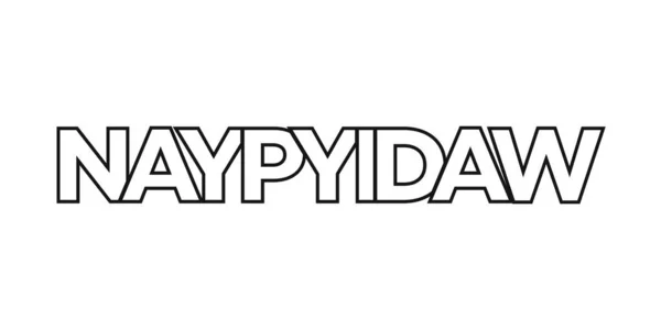 Naypyidaw Myanmar Emblem För Tryck Och Webb Design Har Geometrisk — Stock vektor