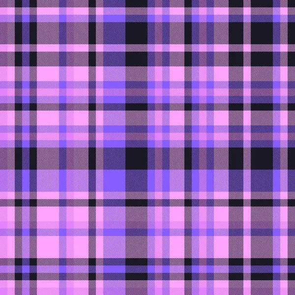 Ekose kontrol arkaplanının tekstil vektör şablonu siyah ve morumsu renklerde kumaş dikişsiz tartan ile.