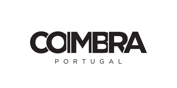 Coimbra Στο Πορτογαλικό Έμβλημα Για Εκτύπωση Και Web Χαρακτηριστικά Σχεδιασμού — Διανυσματικό Αρχείο