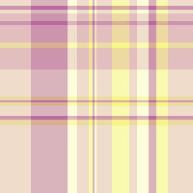 Açık ve sarı renklerde kumaş kontrol arkaplanı olan kusursuz vektör tekstilinin desenli tartan dokusu.