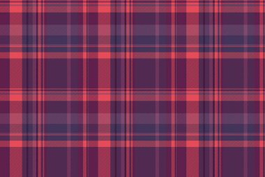 Arka plan vektör dokusunun kumaş desenli tartanı. Pembe ve mor renkli ekoseli kontrol tekstili..