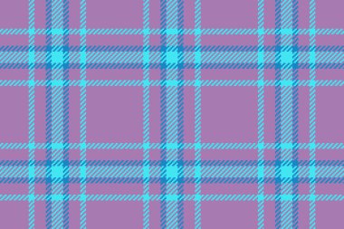 Arka plan kumaş desenli mor ve cyan renklerinde ekoseli tekstil denetim dokusunun tartan vektörü.