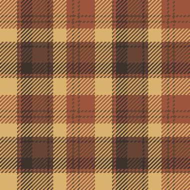 Arka plan tekstil kumaşının ekose kumaşını turuncu ve kehribar renklerinde kusursuz doku vektör deseni ile kontrol et.