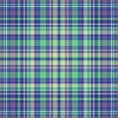 Desensiz ekoseli tekstil denetimi. Mavi ve açık renkli kumaş vektör arka planı var..