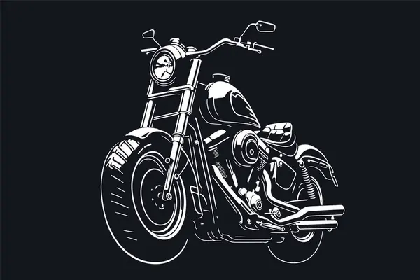 Классическая Векторная Иллюстрация Мотоцикла Мотоцикл Логотипа Байкерский Клуб Стикер Принт — стоковый вектор
