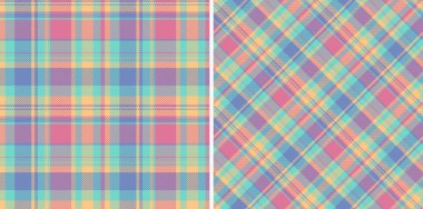 Ekose desenli kumaş arkaplanı ve gökkuşağı renklerinde bir vektör desenli tartan denetimi.