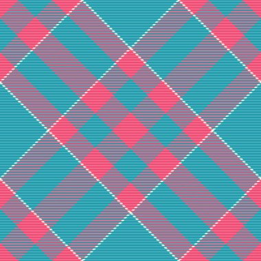 Arka plan kumaşının tekstil desenli ekoseli ekoseli tartan dikişsiz doku vektörü ile siyan ve kırmızı renklerde kontrol.