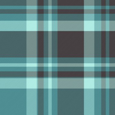 Tartan tekstil vektörünün doku desenli ekoseli arka plan kontrollü gri ve cyan renklerinde dikişsiz kumaş.