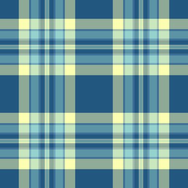 Ekose kumaş vektörü, dikdörtgen arkaplan tekstili, tartan desenini siyan ve pastel renklerle kontrol ediyor..