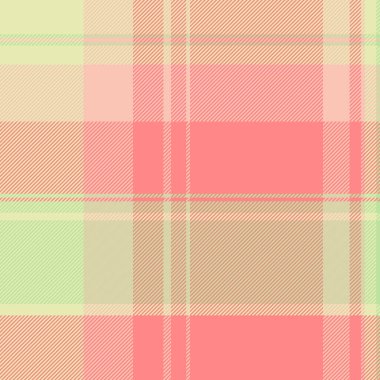 Tartan desenli kumaşın vektör tekstil dokusu. Ekoseli açık ve kırmızı renklerde..