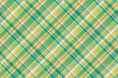 Tekstil desenli, yeşil ve gök mavisi renklerinde arkaplanı olan vektör kumaş ekoseli tartanın kusursuz kontrolü.