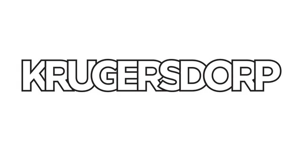 Krugersdorp Emblema Sudáfrica Para Imprimir Web Diseño Presenta Estilo Geométrico — Vector de stock