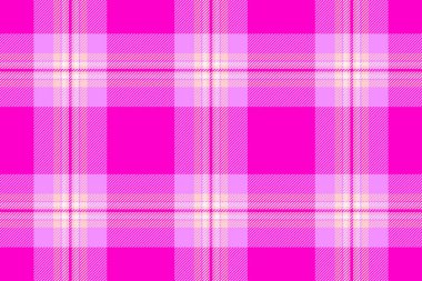 Parlak ve mor renklerde desenli ekose kumaş arka planına sahip kusursuz tartan tekstili vektör denetimi.