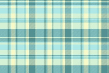 Arkaplan tartan ekoseli kumaşın kusursuz tekstil kontrolü ışık ve cyan renklerinde desen kumaş vektörü.