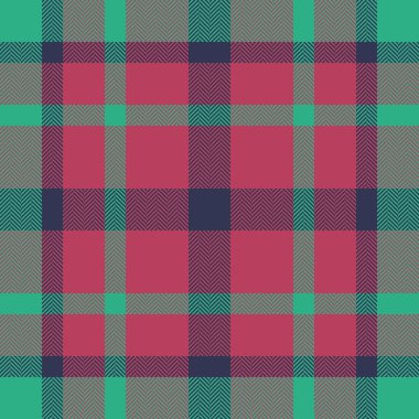 Kumaş tartan tekstilin arka plan vektör ekoseli. Kırmızı ve gök mavisi renklerinde kusursuz desenli..