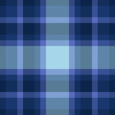 Doku arka plan vektörünün tartan tekstilini mavi ve koyu renkli kumaşsız desenli ekoseyle kontrol et.