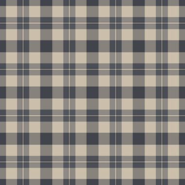 Pastel ve taş grisi renklerinde ekose desenli tekstil içeren kusursuz kontrol vektörünün tartan kumaş arka planı.