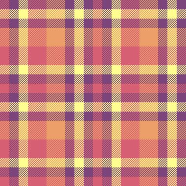 Mor ve kırmızı renklerde ekoseli bir vektör ile desen kontrol kumaşı arka plan tekstil dokusu.