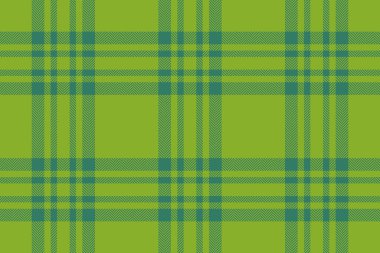 Kireç ve turkuaz renklerde dikişsiz ekose desen vektörü olan tartan kumaş tekstil arkaplan kontrolü.