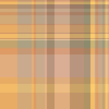 Turuncu ve kehribar renklerinde kumaş tartan vektör arka planı olan desensiz desenli ekoseli kumaş denetimi.