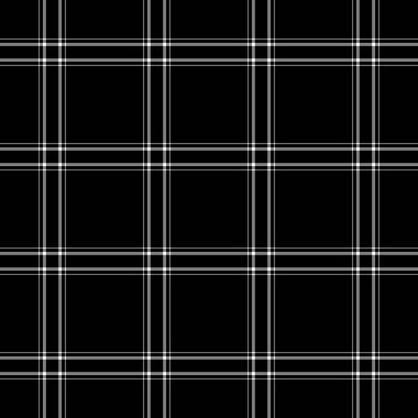 Ekose kumaşın tekstil desenini tartan doku vektörüyle gri ve siyah renklerde kontrol et.