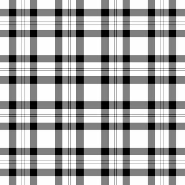 Ekose tartan tekstil arkaplan desenini gri ve beyaz renklerde kumaşsız vektör dokusu ile kontrol et.