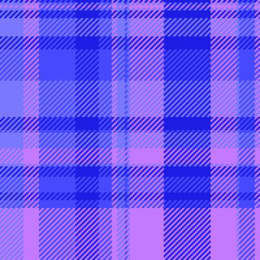 Tartan desenli ekose kumaş vektör desenli çivit ve mor renkli kumaş denetimi.