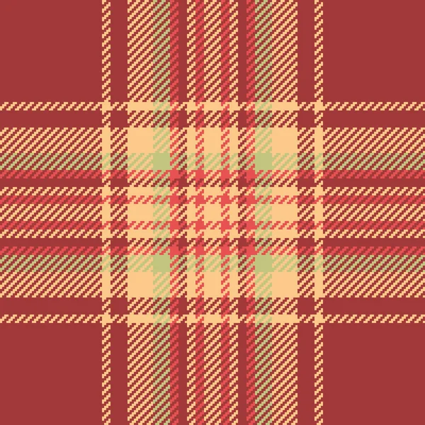 Kırmızı ve turuncu renklerde arkaplan kontrollü ekose kumaşın tartan dokusu.